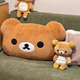 Rilakkuma Bear Plush Pillow Dual Sided Large Soft Bedside Cushion Nap Pillow Dormitory Stuffed Doll Gift For Girlfriend