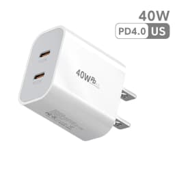 Elough 40W Dual Port USB C Charger Fast Charging QC3.0 PD Type C Phone Fast Charger Adapter For iPhone Xiaomi Samsung Huawei