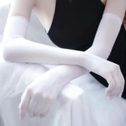 New Solid Color Long Tube Stockings Gloves Ultra-Thin Five Finger Seamless anti Hook Silk Long Transparent Etiquette Gloves Suns