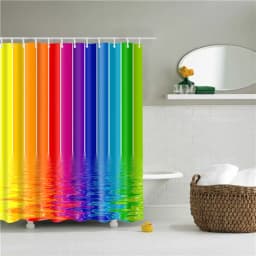Nordic Style Geometric Stripe Wave Shower Curtains Frabic Waterproof Polyester Bathroom Curtain With Hooks