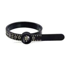 Black Plastic Ring Sizer Measure Sizes 1-17 Finger Gauge Genuine Tester Wedding Ring Band With Magnifier Jewellery Measure Tool