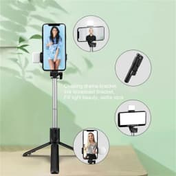 Wireless Selfie Stick Retractable Multifunctional Mini Tripod Holder With LED Fill Light Bluetooth Remote Shutter For Shoot Vlog