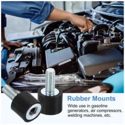 4Pcs M3 M4 M5 M6 M8 Rubber Mounts Cylindrical Anti Vibration Isolator Shock Absorber with Lock Nut for Generator Air Compressors