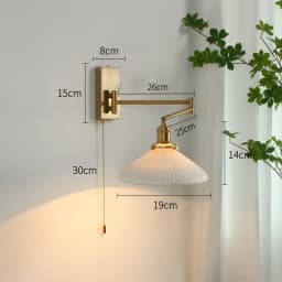 IWHD Nordic Modern LED Wall Sconce Left Right Rotate Pull Chain Switch Bedroom Restaurant Bar Beside Lamp Ceramic Stair Light