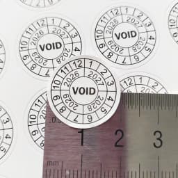 100pcs 20mm Destructive Brittle Paper Warranty VOID Label Sticker Repair Guanantee Year Month Expire Date Tamper Evident