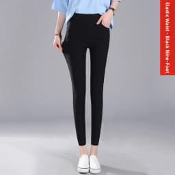 High Waist Thin White Women's Base Layer Pants Summer Slim Fit Seven Nine Leggings Orange Ni Brand Affordable Fashion