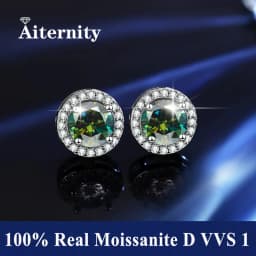 100% Moissanite S925 Sterling Silver Stud Earrings For Women And Men With 2 Certificates Pass Diamond Tester Pen Fine Jewelry