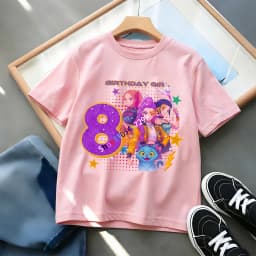 Birthday Girl Number Graphic Tee - Little Star Celebration Top, Dreamy Party Outfit for Girls