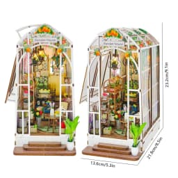 DIY Book Nook Insert Kits Wooden DollHouse Building Toys Magic House Casa Bookend With LED Lights Bookshelf Home Decoration Gift