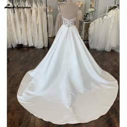 Simple A Line Wedding Dress White Satin Long Beach Bridal Gowns Sleeveless Sweetheart Vestidos De Novia Summer