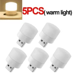 1-20Pcs Mini USB Night Light Warm White Eye Protection Book Reading Light USB Plug Computer Mobile Power Charging LED Night Lamp