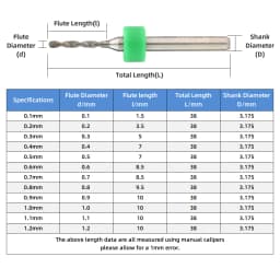 TOOLEYE 10pcs 0.1-1.0mm PCB Drill Bit Micro Carbide Drill Bit Printed Circuit Board Wood Modeling Mini CNC Metal Drill Bit Set