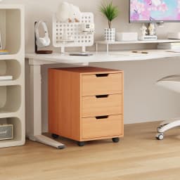 BonChoice 3 Drawers Mobile File Cabinet Wooden, Vertical File Cabinets with Drawer, Printer Stand Filing Storage for Home Office
