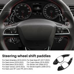 Shift Paddle For SEAT Leon ST 5F FR Cupra Ateca Ibiza 6P Arona Tarraco Carbon Fiber Car Steering Wheel Extension Shifter Sticker