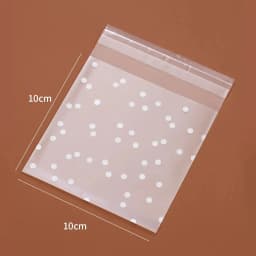 100pcs Plastic Transparent Packaging Cellophane Bags White Snowflake Dot Gift Bag DIY Self Adhesive Candy Cookie Pouch for Party