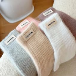 27CM Long Imitation Rabbit Hair Thickened Knitted Yarn Gloves Women Winter Keep Warm Cute Lovely Multicolor Elasticity Mittens