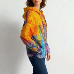 Women's hooded sweatshirt 3D printed with colorful sun pattern, women's pullover sweatshirt top, street neutral outerwear clothi