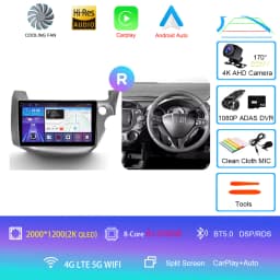 For Honda Jazz 2 GG 2008 - 2014 Fit 2 GE GP GE 2007 - 2014 GPS Car Radio Navigation Multimedia Video Player Stereo BT Android 16