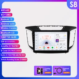 Hizpo 2 Din Android 13 Car Radio For Hyundai Creta ix25 2015-2019 Multimedia Video Player GPS 4G Carplay Auto Stereo Head Unit