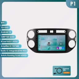 Hizpo 2 Din Android Auto Radio For VW Volkswagen Tiguan 1 NF 2006-2016 Carplay Car Multimedia GPS 2din Autoradio Head Unit Navi
