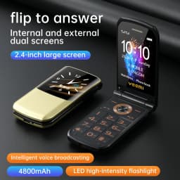 YeeMI S7 4G Global Durable 2.4-inch Function Phone with Large Button, Dual SIM, Dual Screen, 4800mAh Large Capacity Battery