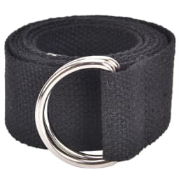 Unisex Casual Double D-Rings Nylon Canvas Stripes Buckle Waistband Outdoor Belts
