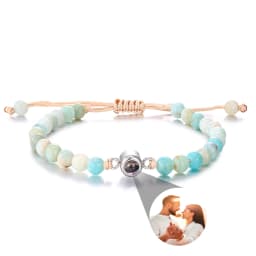 Beaded Personalized Photo Projection Bracelet Custom Photo Dog Paw Bracelet Pet Photo Necklace Cat PawPendant Commemorative Gift