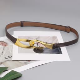 Fashionable Hook Pull-Up Adjustment Two-Layer Cowhide Belt Women's Embellishing Dress Jacket Casual and Versatile Belt