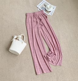 Slimming Wide-leg Long Pants, Spring Casual Thin Knitted Pant For Summer