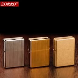 Zorro 912  912s Vintage Armored Kerosine Lighter, Waterproof Windproof Luxury Brass Constantinople Style Gift for Men