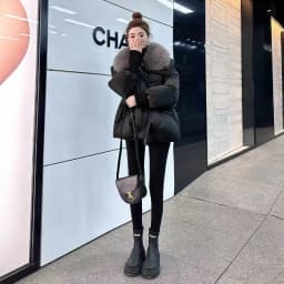 Loose Fit Thickened down Cotton Jacket Women's Winter Outerwear with Fur Collar Splicing Style plus Size Korean Fashion