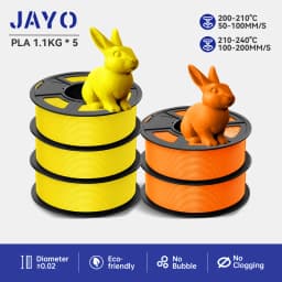 JAYO PLA Filaments 5 Rolls/ 3D Printer Filament 1.75mm FDM 3D Printer Materials Neatly Wound High Toughness for FDM 3D Printer