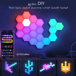 RGB Intelligent Hexagonal Wall Lamp Color Changing Ambient Night Light Hexagona Shape MeRGBW APP DIY Music Sync Game Room Home