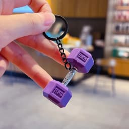 PVC Mini Barbell Keychain Barbell Sheet Exquisite Bag Pendant Accessories Simulation Dumbbell Keychain Fitness Enthusiast