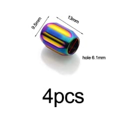 4-10pcs Stainless Steel Big Hole Beads Loose Spacer Beads For Diy Bracelets Jewelry Making Paracord Knife Lanyard Accessories