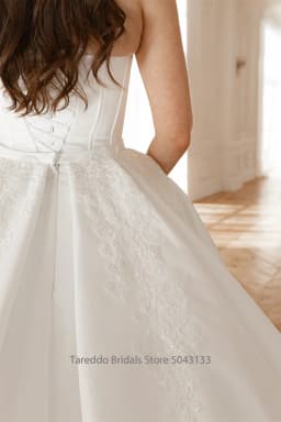 Customized Luxury 2 in 1 Bridal Dress Two Pieces Wedding Gown with Detachable Skirt Matte Satin Material Chapel Train Design