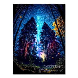 Dazzling Starry Forest Scenery Personality DIY Full Drill Diamond Painting Decorative Rhinestone Mosaic Cross-Stitch Kit
