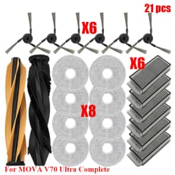 Compatible Fit For MOVA V70 Ultra Complete Vacuum Cleaner Replacement Parts Main Roller Side Brush HEPA Filter Mop Cloth Spare