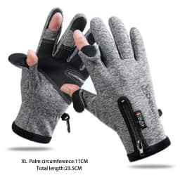 Winter Fishing Gloves 2 Finger Flip Waterproof Windproof Cycling Angling Gloves Warm Protection Fish Angling Gloves