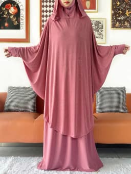 Two Piece Set Jilbab Prayer Clothes Muslim Abaya Set Women Prayer Garment Dress Hijab Long Khimar Skirt Sets Islamic Ramadan