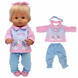 For 40 Cm Nenuco Doll Clothes 17 Inch Baby Doll Flower Shirt Pants Toys Clothing