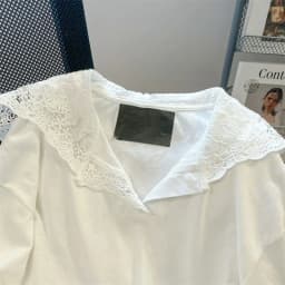 Sweet Lace Patchwork Hoodie Top for Women Spring Autumn Thin White Cotton T-shirts 2026 Lazy Simple Long Sleeve Tee Shirt