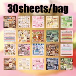Mr Paper 30/60pcs Happiness Notebook Series Square Cut Film Sticker Book Japan Korea Cute INS Style Handbook DIY Diary Guca Plat