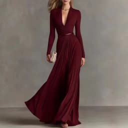 Elegant Sexy Deep V Neck Slim Maxi Dress Women Long Sleeve Ruched Waist Formal Gown Spring Casual Solid Sashes Boho Long Dresses