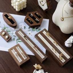 Walnut Ring Display Plate Jewelry Display Stand Black Beige Ring Holder Jewelry Bottom Storage Organizer Photography Props