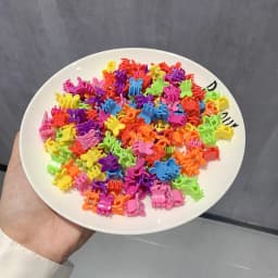 50pcs Girs Cute Colorful Flower Star Crown Small Hair Claws Lovely Hair Decorate Claw Clips Hairpins Kids Sweet Hair Accessories