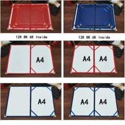 12K(2PCS)  6K 8K Hold B5 A4 A3 PU Leather Certificate Cover Award Folder