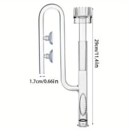 Glass Lily Pipe Inflow with Surface Skimmer for Aquarium Planted Tank (13mm for 12/16mm 1/2'' i.d. 17mm for 16/22mm 5/8'' i.d.