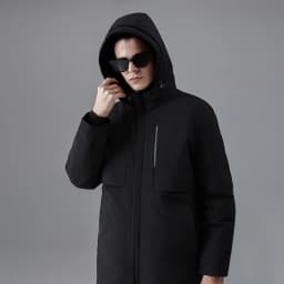 Men's Down Coats and Parkas Mid-length Winter Jackets Padded Puffer Jacket Man Down Jacket Thick Detachable Inner Padding HWY103