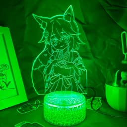Anime The Helpful Fox Senko San 3D LED Neon Nightlight Birthday Gift for Friend Otaku Bedroom Decor Manga No Senko San Lava Lamp